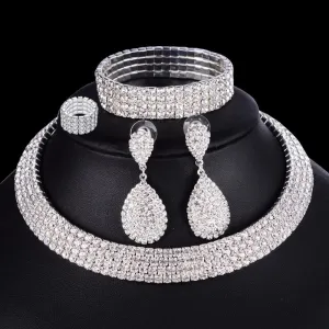 4 PCS Luxury Wedding Bridal Jewelry Sets
