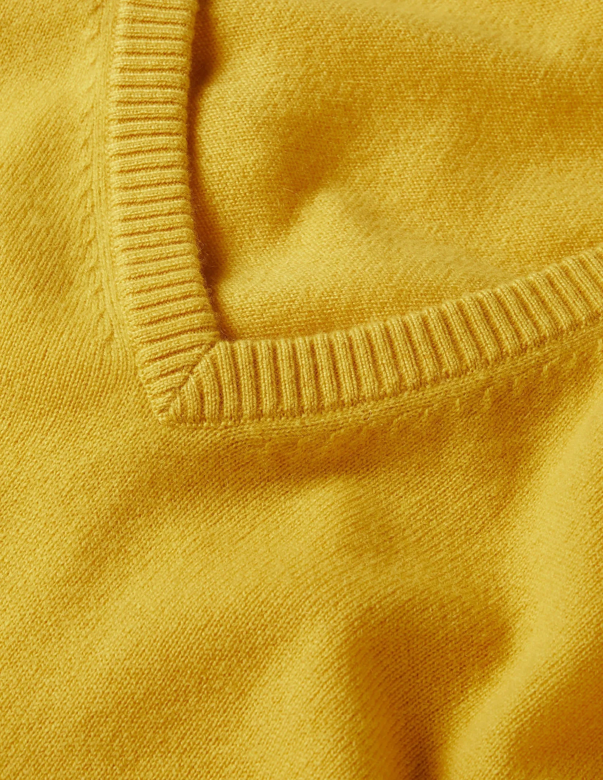Cashmere V-neck Relaxed Jumper-Citrine Yellow