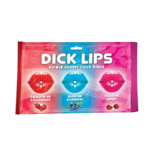 Dick Lips Gummy Cock Rings 3Pk