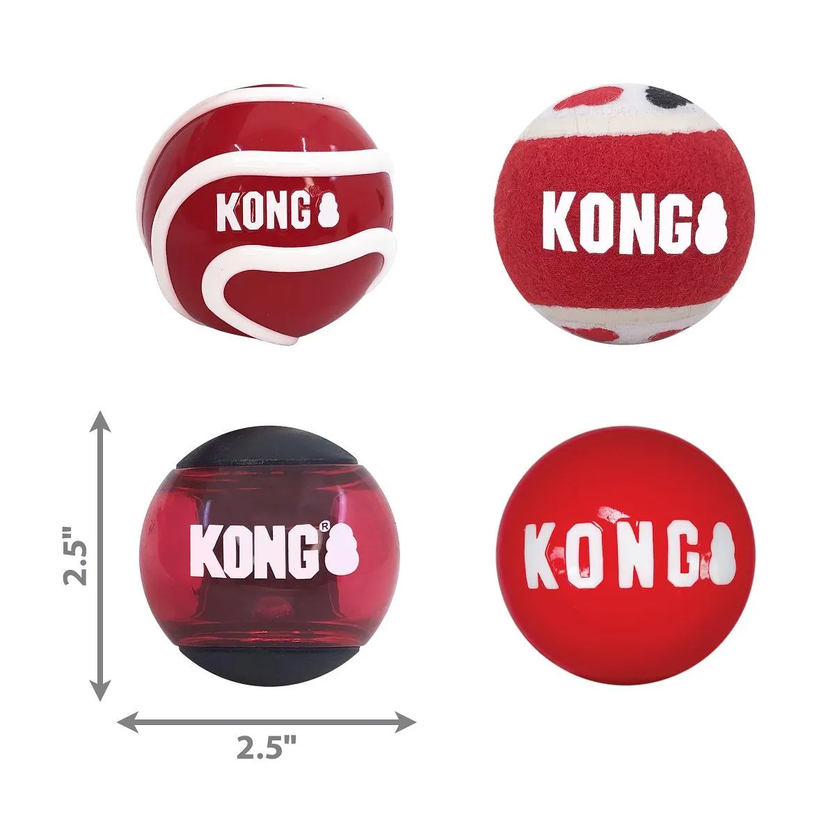 Kong Signature Ball 4-Pack - Medium