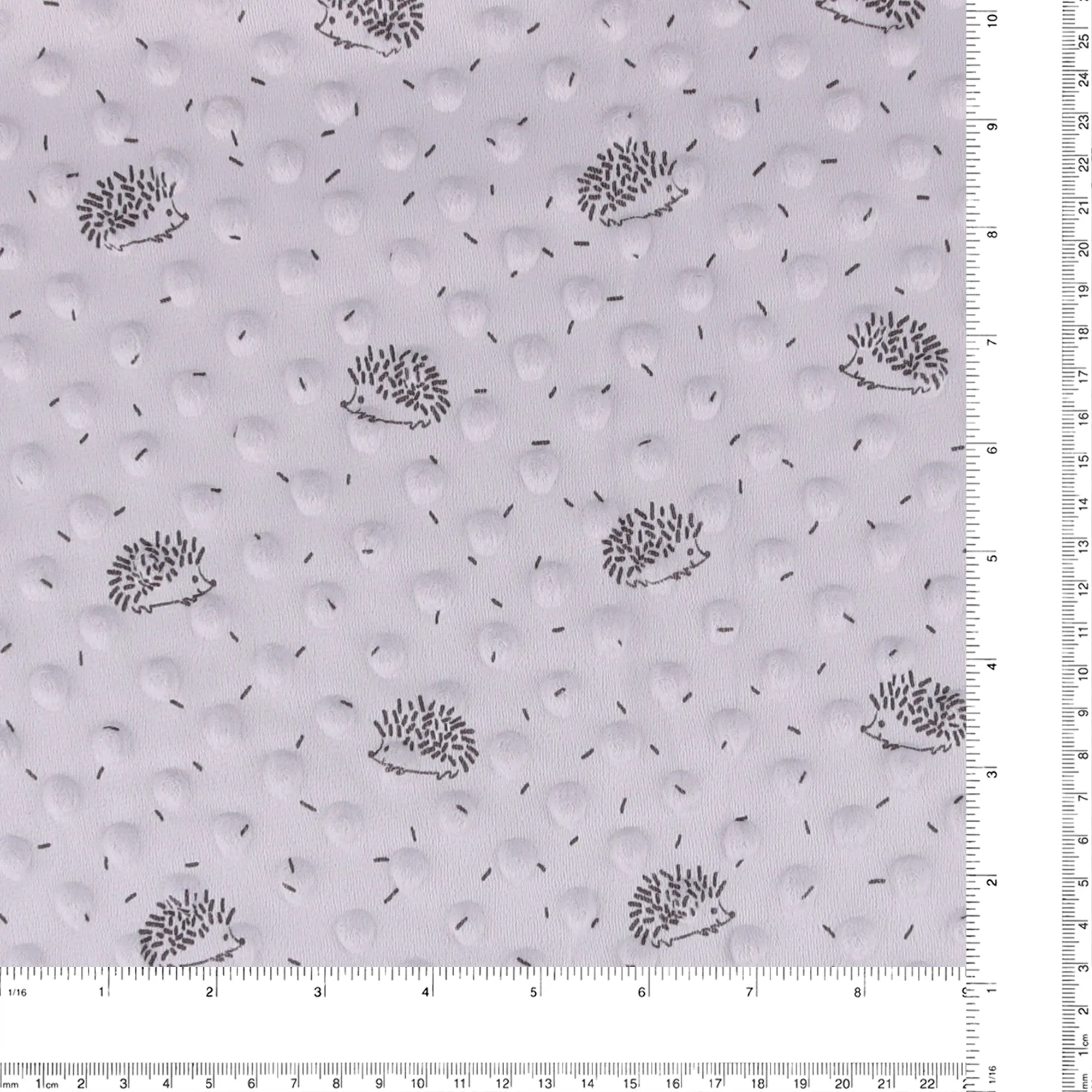 Printed Dimple Micro Chenille - HEDGEHOG DOT - 003 - Grey