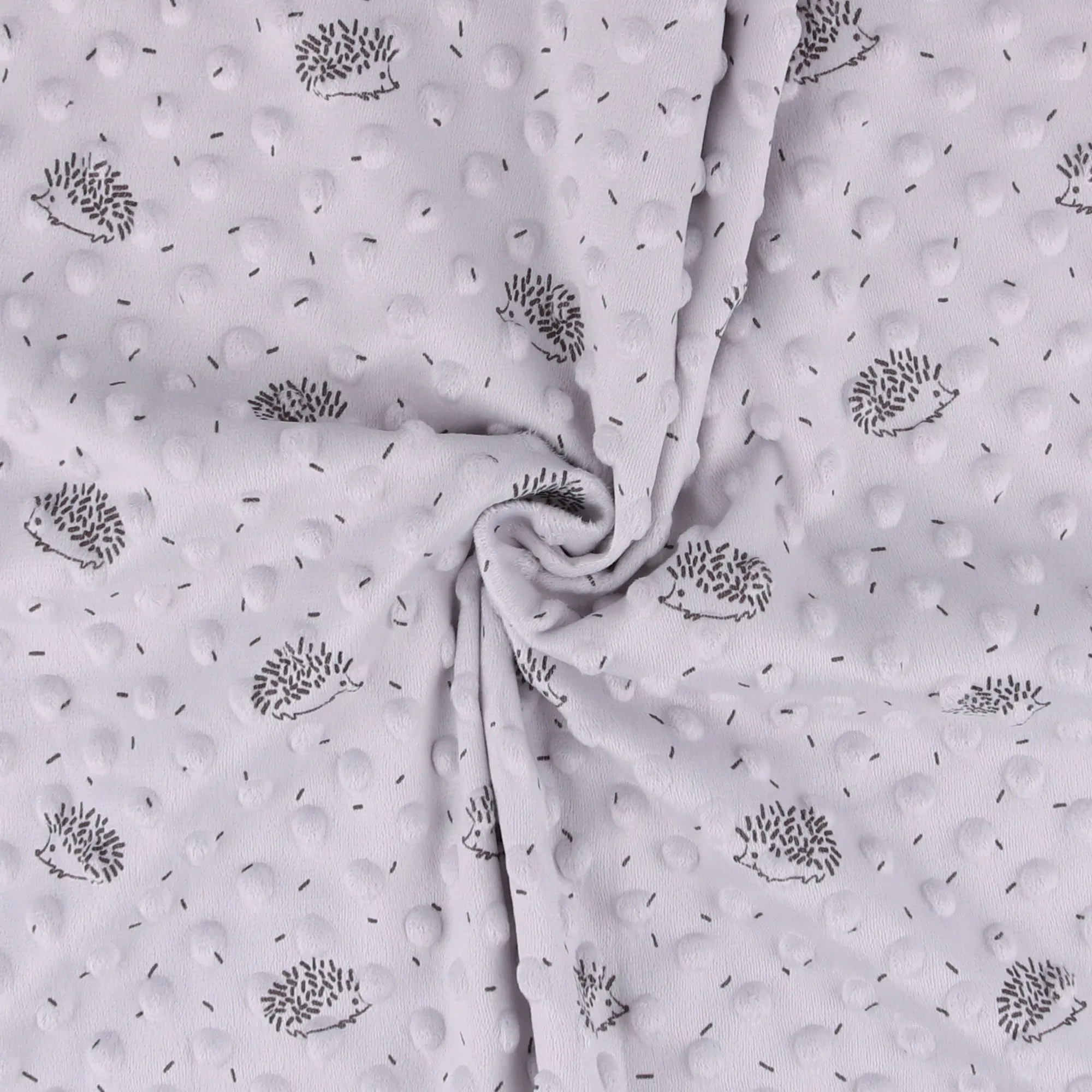 Printed Dimple Micro Chenille - HEDGEHOG DOT - 003 - Grey