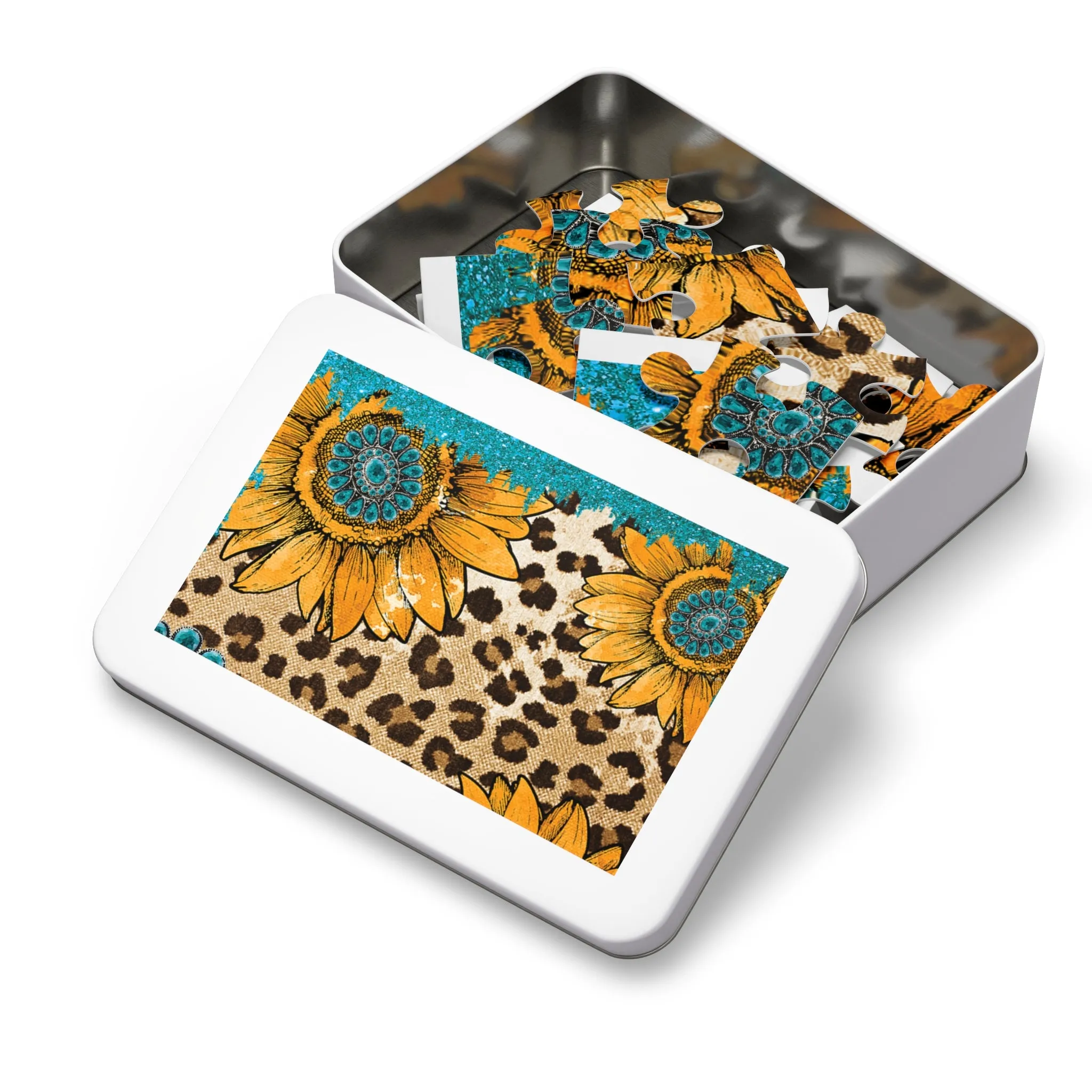 Puzzle, Western, Sunflowers, Personalised/Non-Personalised (30, 110, 252, 500,1000-Piece) awd-604
