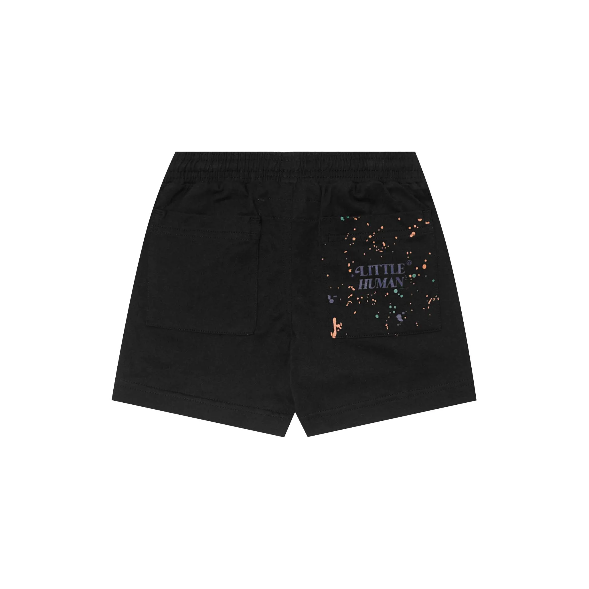 "PAINT SPLAT" LITTLE HUMAN PLEATED SHORTS IN CAVIAR