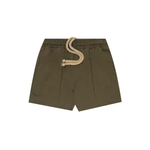 "PAINT SPLAT" LITTLE HUMAN PLEATED SHORTS IN OLIVE