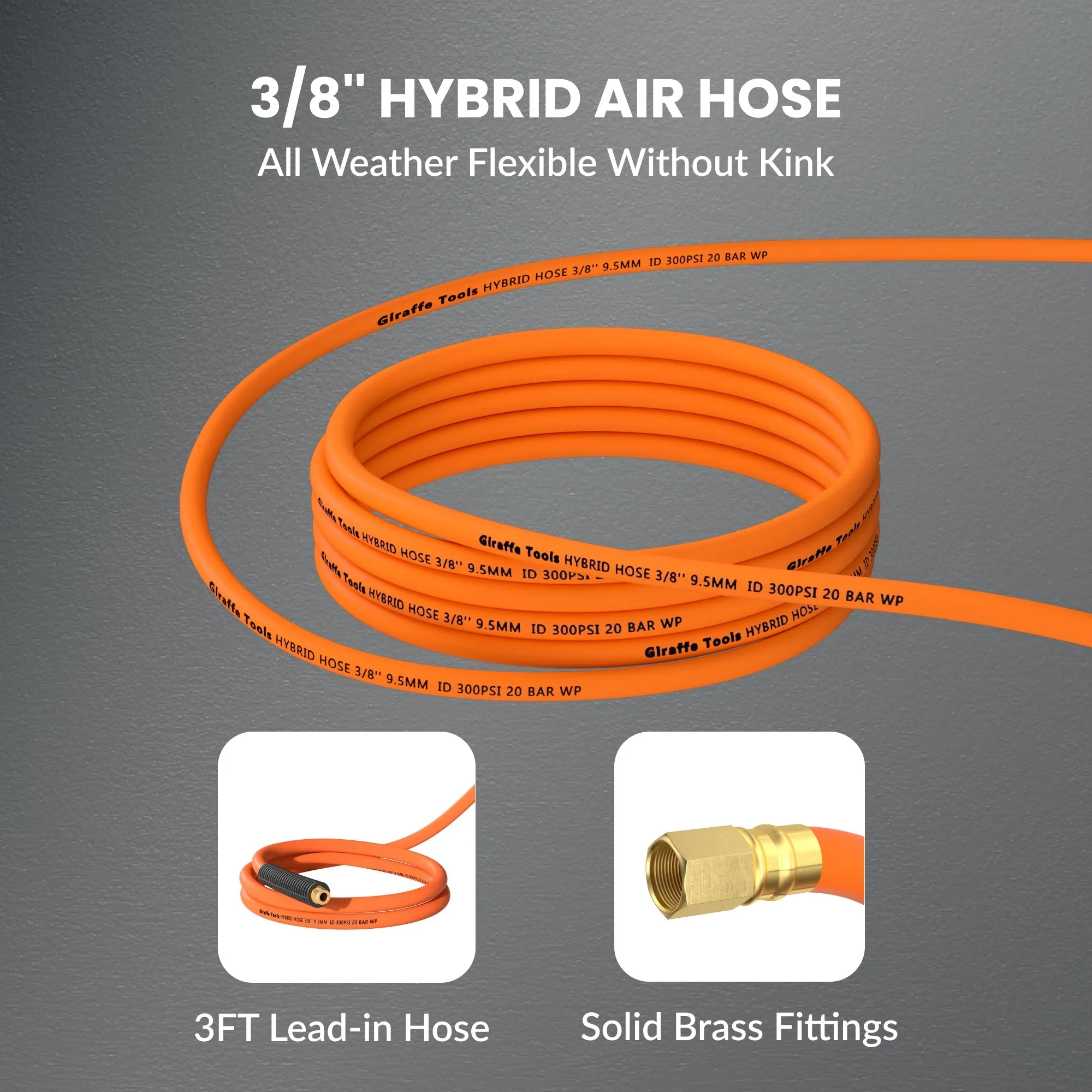 Retractable Air Hose Reel-Alloy Steel Reel-3/8in
