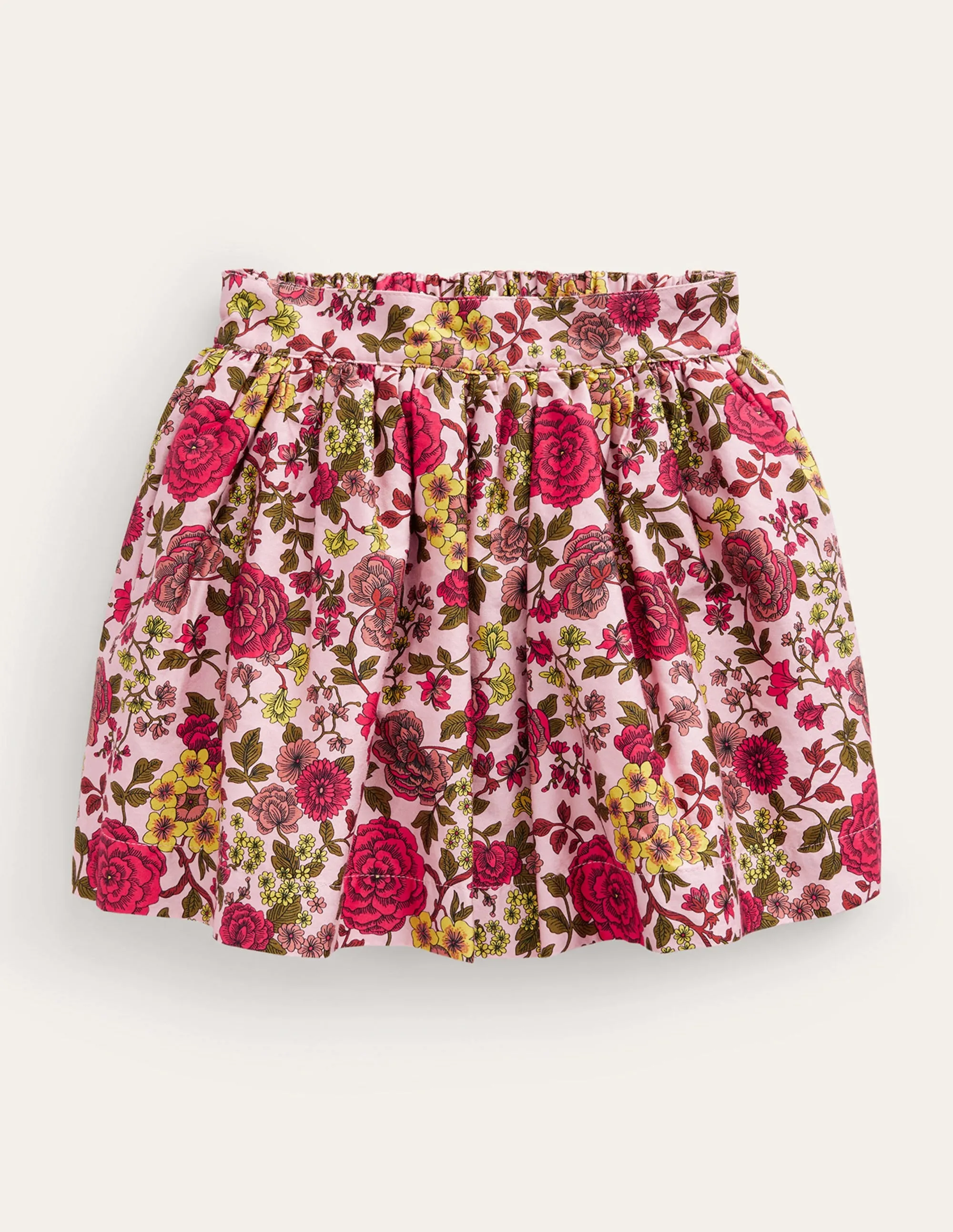 Sateen Twirly Skirt-Chalky Pink Woodland Rose