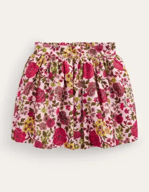 Sateen Twirly Skirt-Chalky Pink Woodland Rose