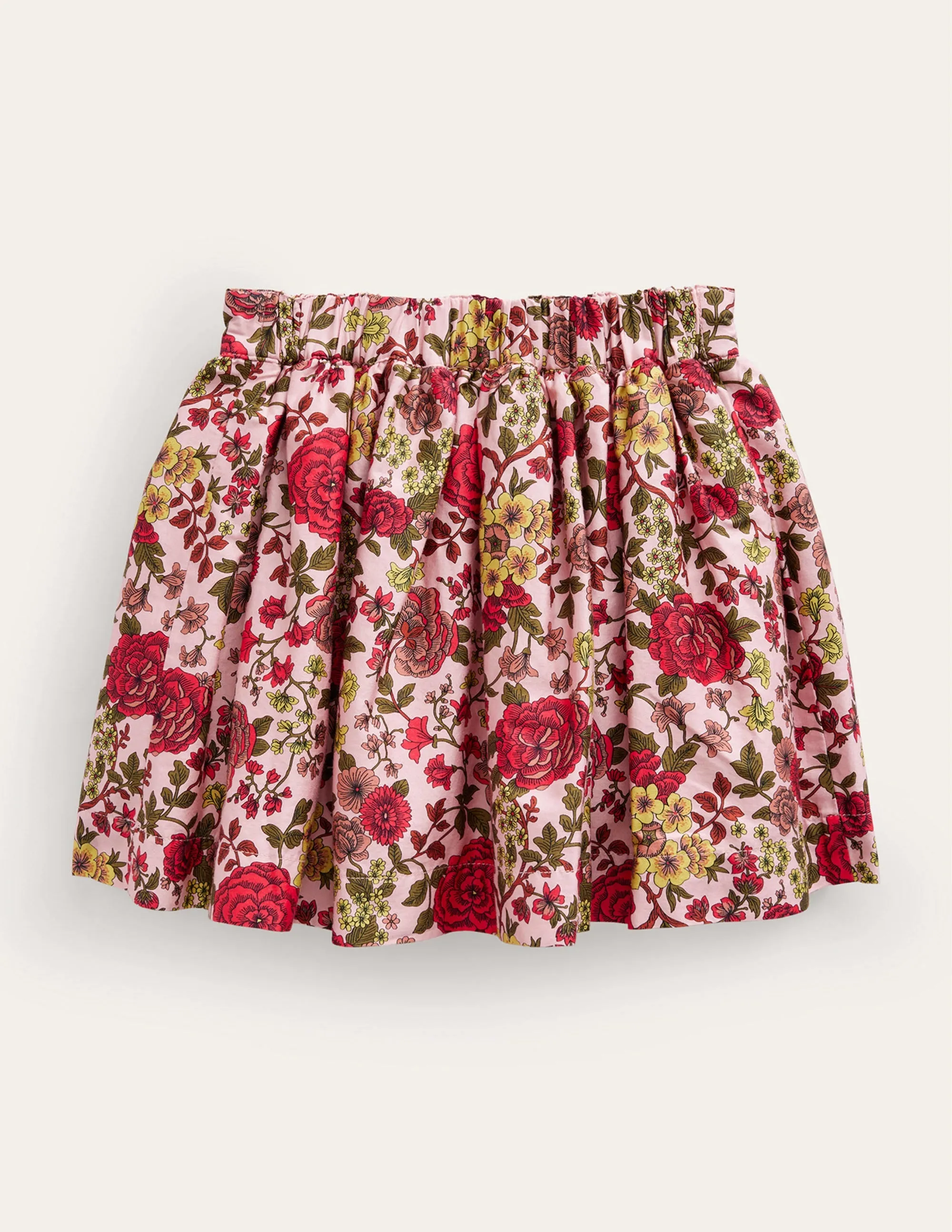 Sateen Twirly Skirt-Chalky Pink Woodland Rose